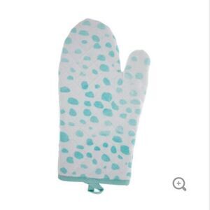 NWT‎ Aqua Spotted Oven Mitt
